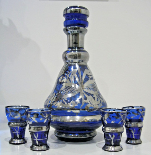 Vintage italian blue glass - blue,