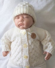 Hand knitted  Baby Aran