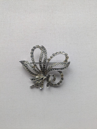 Vintage marcasite style ribbon - marcasite,