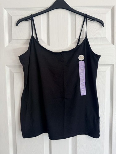 Primark black stretch cami - black,