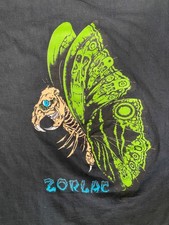 Vintage Zorlac Skateboards PusHead Butterfly Graphic T-Shirt, Size S, Rare Skate