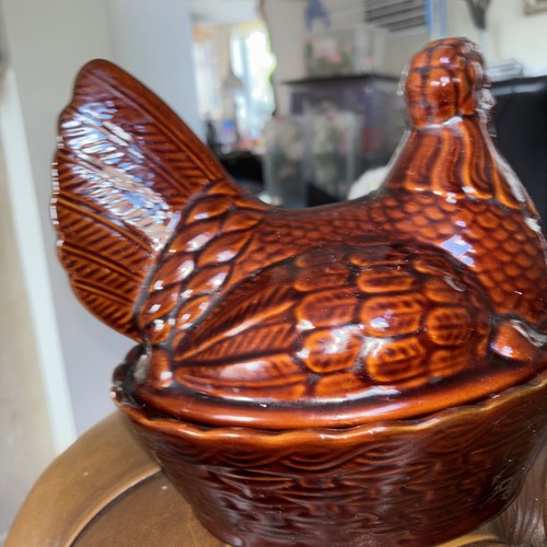 Vintage denmead pottery hen - vintage,