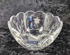 Stuart Crystal Bowl Hand Cut in the Cascade Pattern Wavy Edged