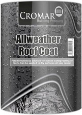 CROMAR All Weather Roof Coat Paint Bitumen Waterproof Roof Compound 2.5/5/25 Ltr