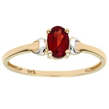 9ct Yellow Gold Garnet Ring By