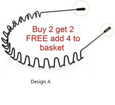 Black metal sports hairband - black,