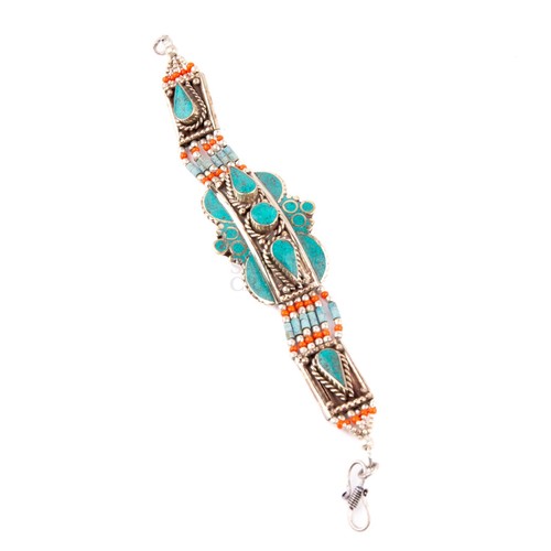 Tibetan bracelet red coral - tibetan,