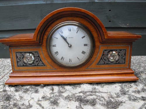 Vintage mahogany inlaid day - 8,
