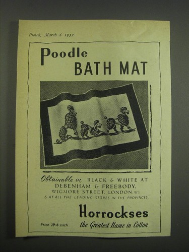 1957 horrockses poodle bath - poodle,