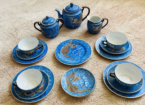 Japanese moriage porcelain tea - moriage,