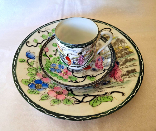 Vintage japan floral geisha - vintage,