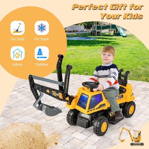 Kids yellow ride - yellow, excavator