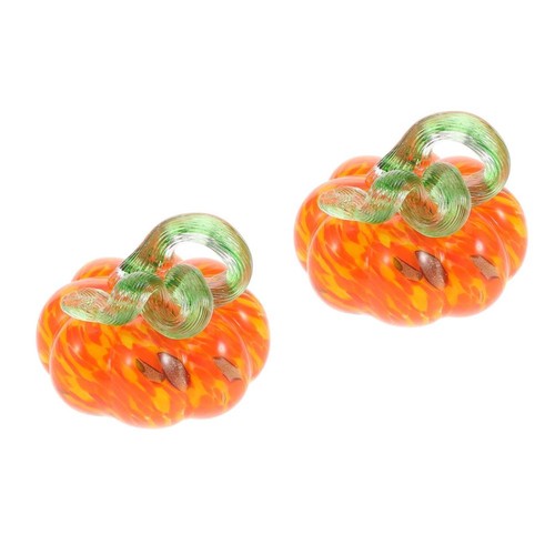 Handmade orange glass pumpkin - handmade,