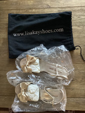 Lisa Kay Gold Leather Strappy Heels Size 39 worn once
