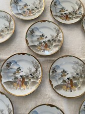 Vintage Japanese Eggshell Porcelain Plates 