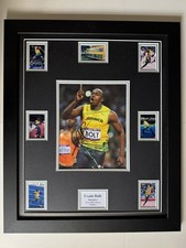 Usain Bolt Athletics Signed Framed 20” x 16”Double Mounted Display