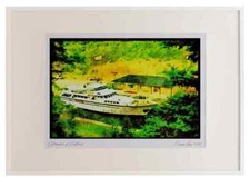 579007 Luxury Cruiser In Locks At St. Peter's Canal Canada A3 Picture Frame Wat