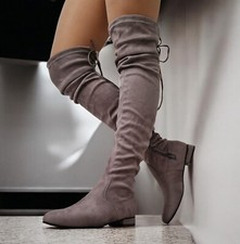 Womens Grey Over The Knee