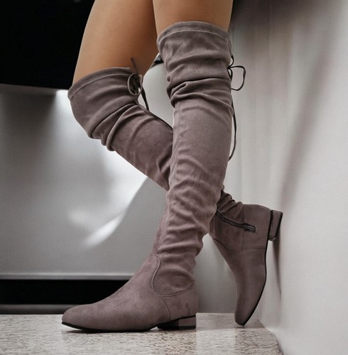 Womens grey over the knee - grey,