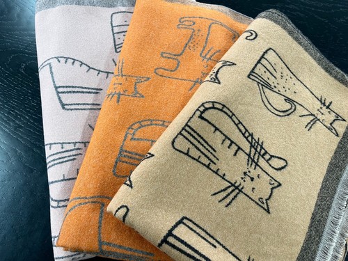 Winter cat print scarf - print, pussy