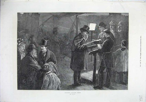 Old antique print 1871 fine - old,