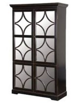 JULIAN CHICHESTER EBONISED WITH MIRRORED DOORS HOUSEKEEPERS STORAGE CUPBOARD