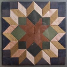 Amish Geometric Embroidered Quilt Panel Star of Bethlehem Pattern Abstract Art