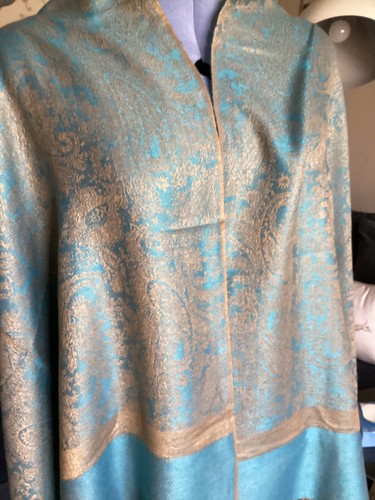 Pashmina shawl wrap scarf - scarf, teal