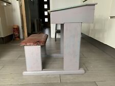 VINTAGE PAINTED SOLID WOOD KIDS SCHOOL DESK