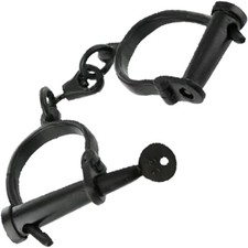 Hand forged pirate handcuffs - pirate,