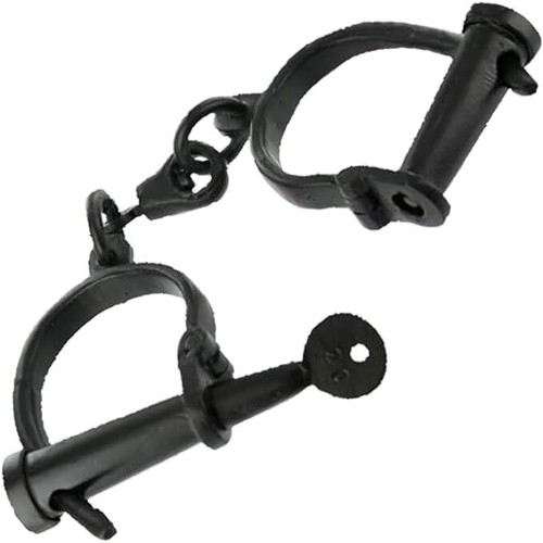 Hand forged pirate handcuffs - hand,