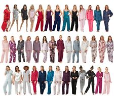 Ladies Sexy Satin Silky PJs Pyjamas Pajamas Jammies Set PLUS SIZE 8 to 34!
