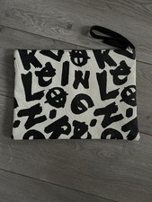 Religion Black And White Clutch Bag With Wrist Strap