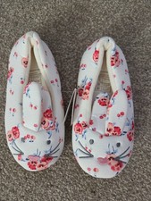 Cath kidston Girls Floral Bunny Slippers Rrp £14 Size 12 Bnwt