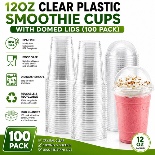 Reusable clear pet smoothie - pet,