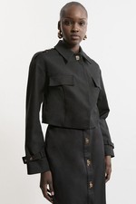 Karen Millen Women's Jacket UK 10 Black Cotton New with tags