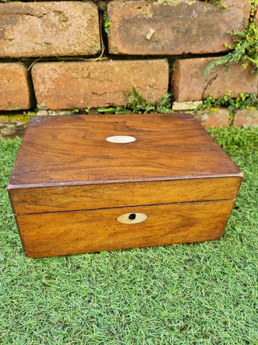 Victorian mahogany box with - mahogany,