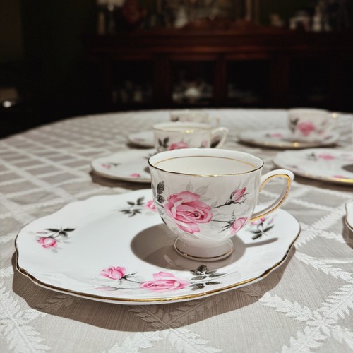 Colclough pink roses 12pc - colclough,