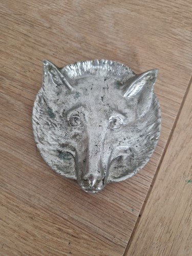 Vintage silver plated fox head - silver,