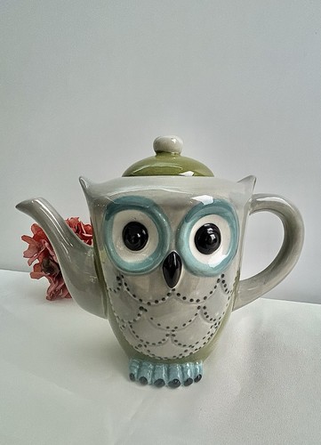 Ceramic owl teapot - ceramic,