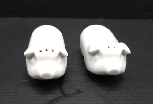 White porcelain piggy salt and - piggy,