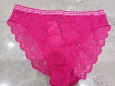 M&S B BY BOUTIQUE Cleo Lace High Waisted High Leg Knickers Size M 12-14 HOT PINK