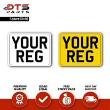Pair of Square Number Plates for Truck, 4x4 Trailer, Caravan 100% MOT/ROAD Legal