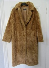 M & S - Autograph  Faux Fur "Golden Tan" Coat (Fine): Stud Fasteners:  Size 12