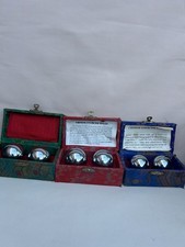 3Vintage Baoding Balls Chinese Health Exercise Chiming Stress Balls Chrome Boxed
