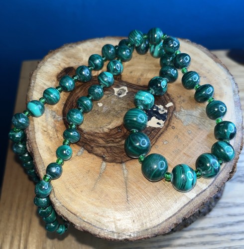 Vintage malachite necklace - vintage,