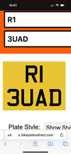 R1 Quad number plate R1 3UAD for r1 quad Yamaha raptor  700r Private Plate