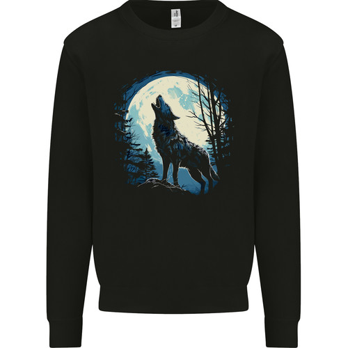 Moonlit howling wolf - howling,