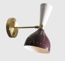 1950's Mid Century Brass Italian Diabolo Wall Sconce Light Fixture Christmas Gif