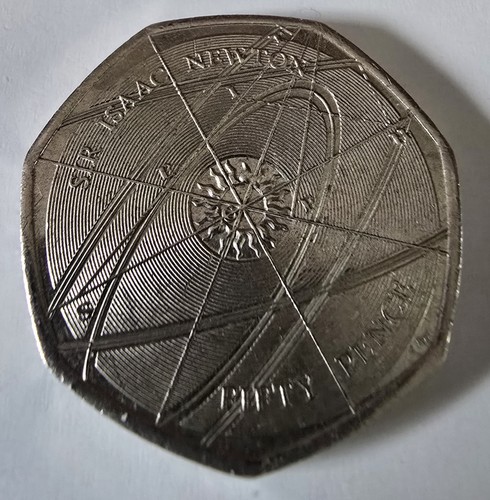 50p coin sir isaac - 50p,